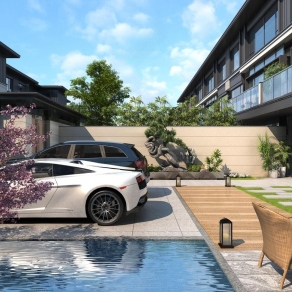 新中式私家小院3D模型下载